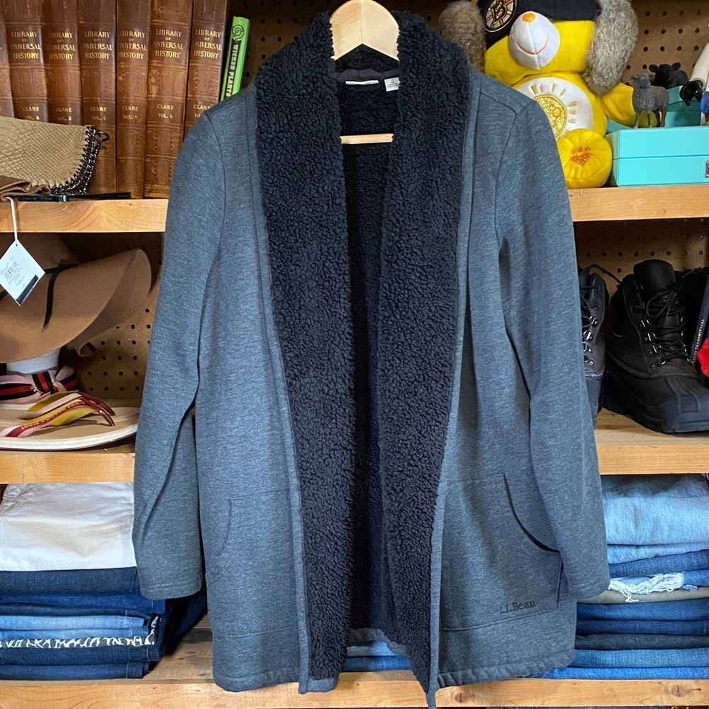 L.L. Bean Women's Charcoal Teddy Jacket
